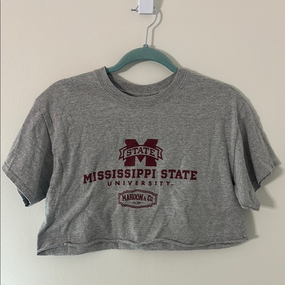 Mississippi State University Gray Crop Top